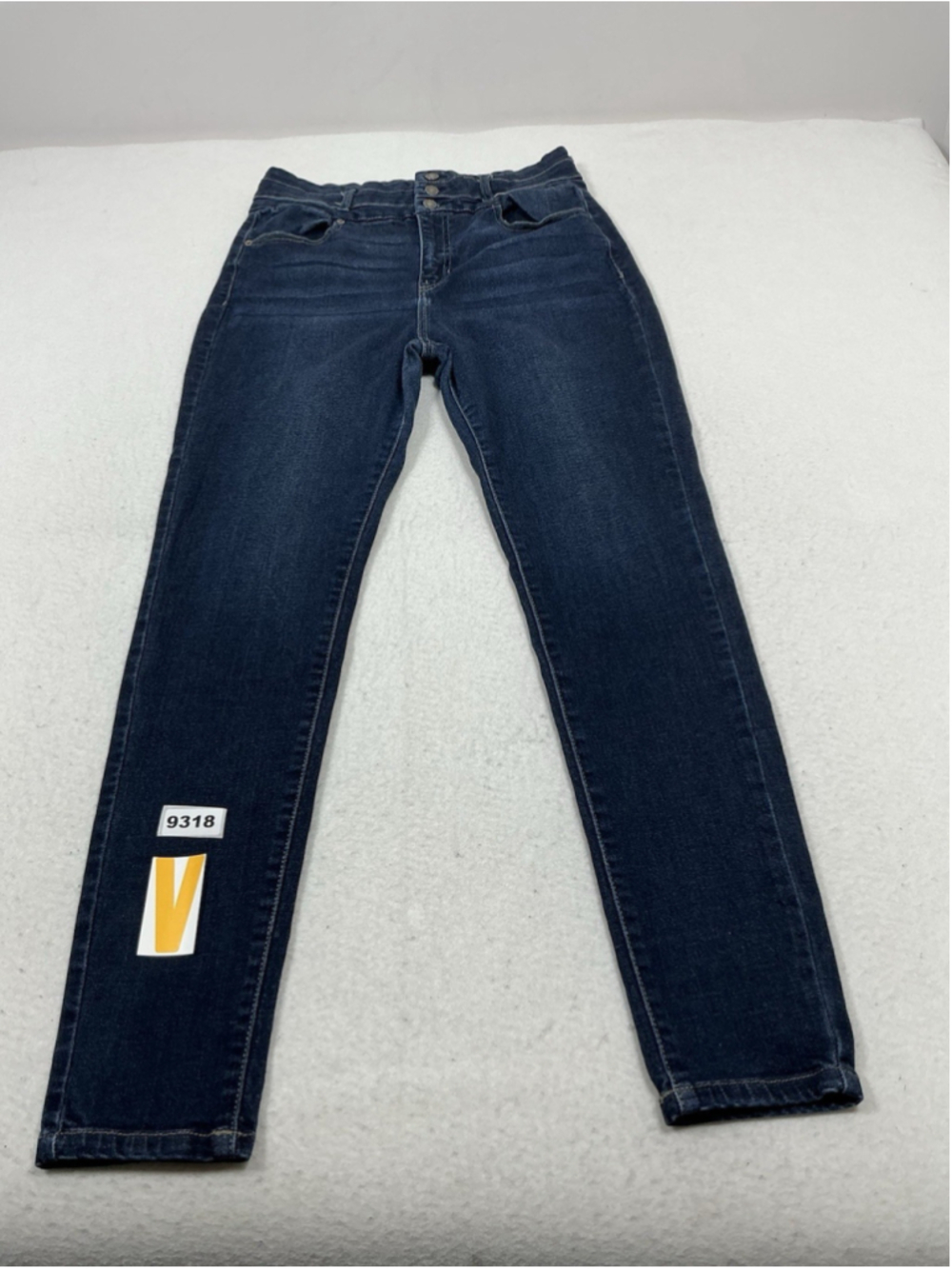 Womans Jr Excellent Kancan Dark Wash Stretch Blue Jeans 13/30